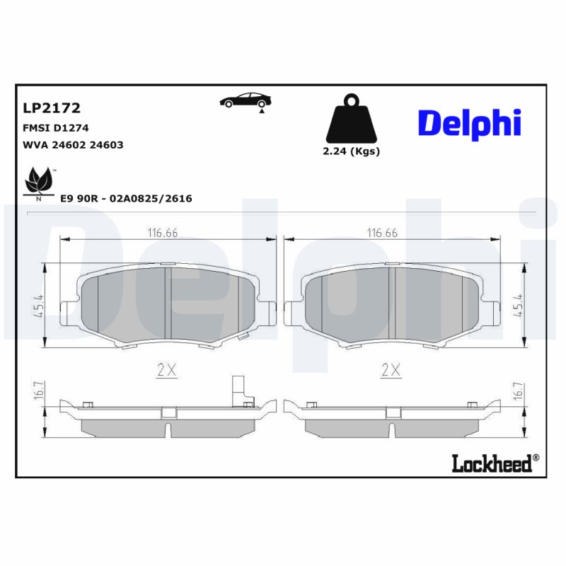 Delphi Diesel Remblokset LP2172