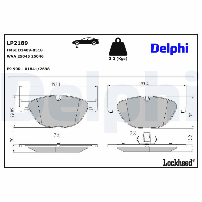 Delphi Diesel Remblokset LP2189