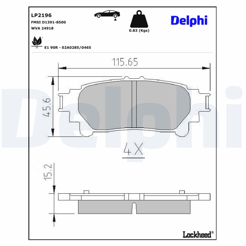 Delphi Diesel Remblokset LP2196