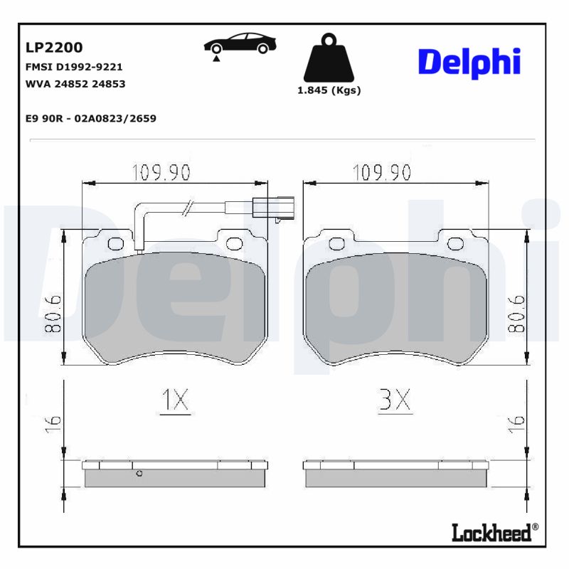Delphi Diesel Remblokset LP2200