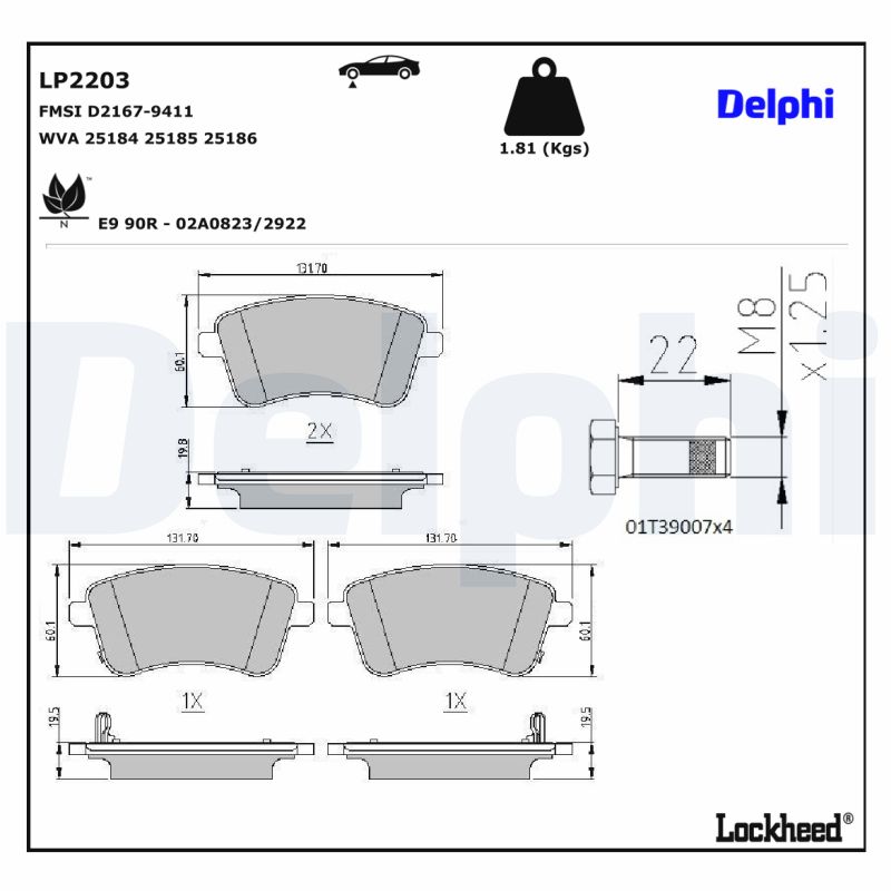 Delphi Diesel Remblokset LP2203