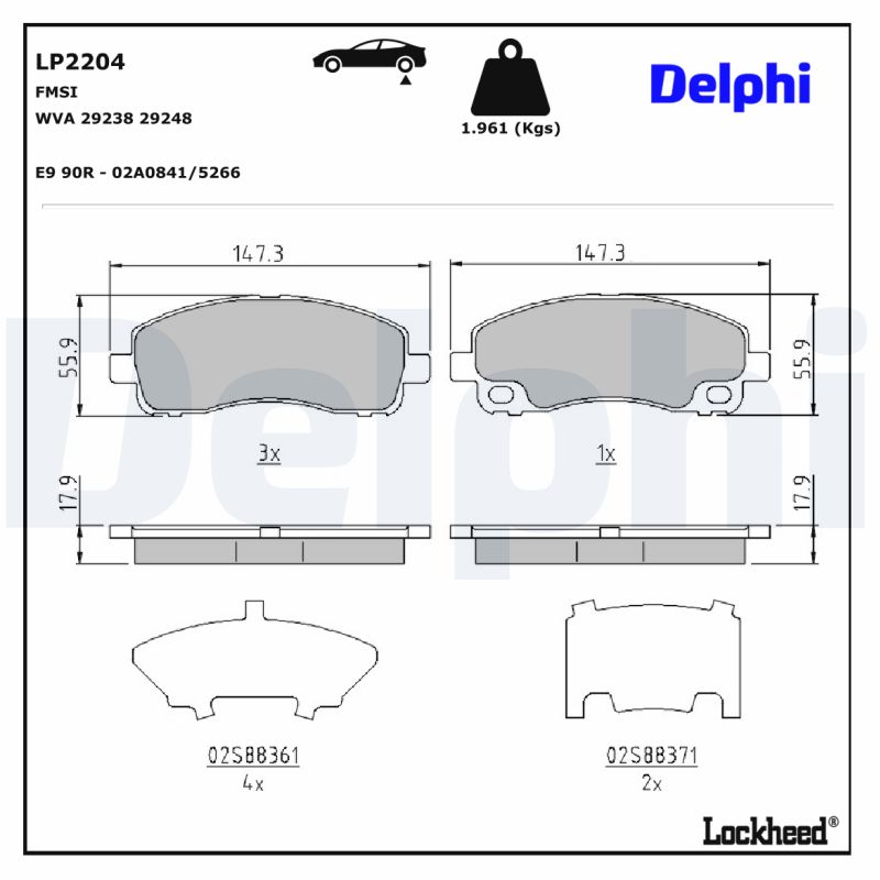 Delphi Diesel Remblokset LP2204