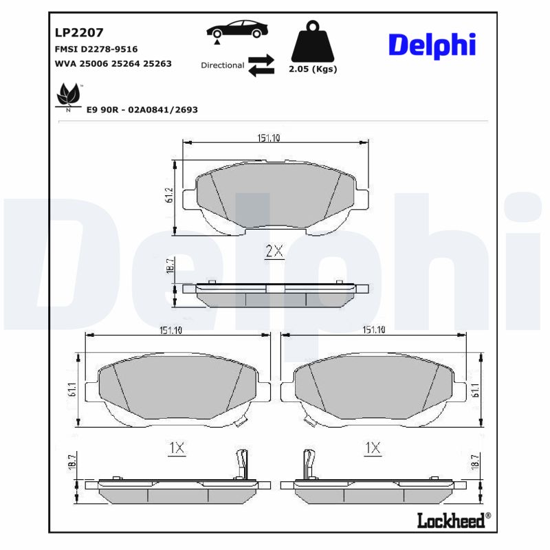 Delphi Diesel Remblokset LP2207
