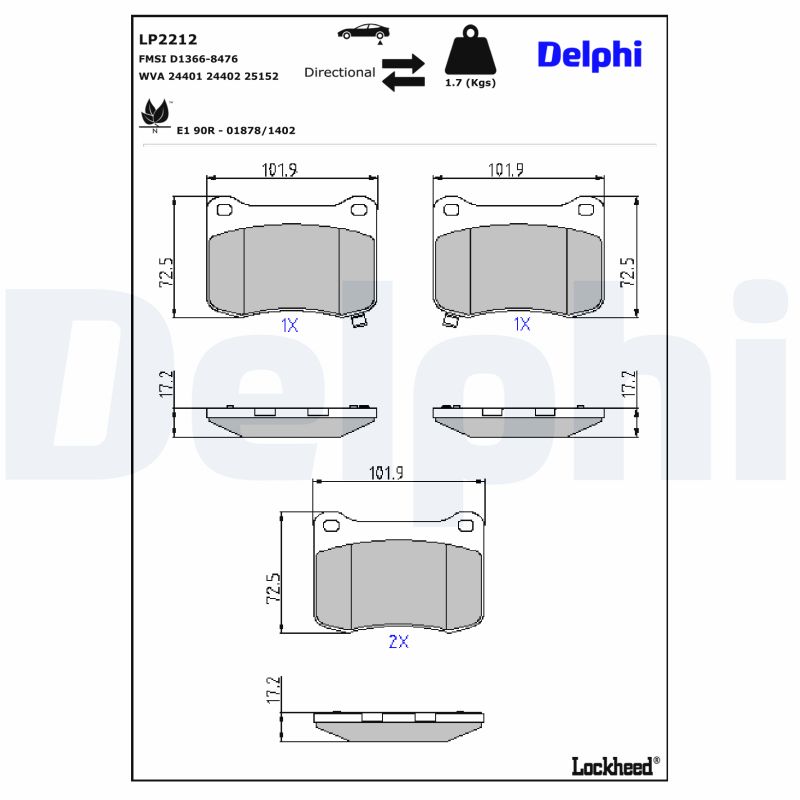Delphi Diesel Remblokset LP2212