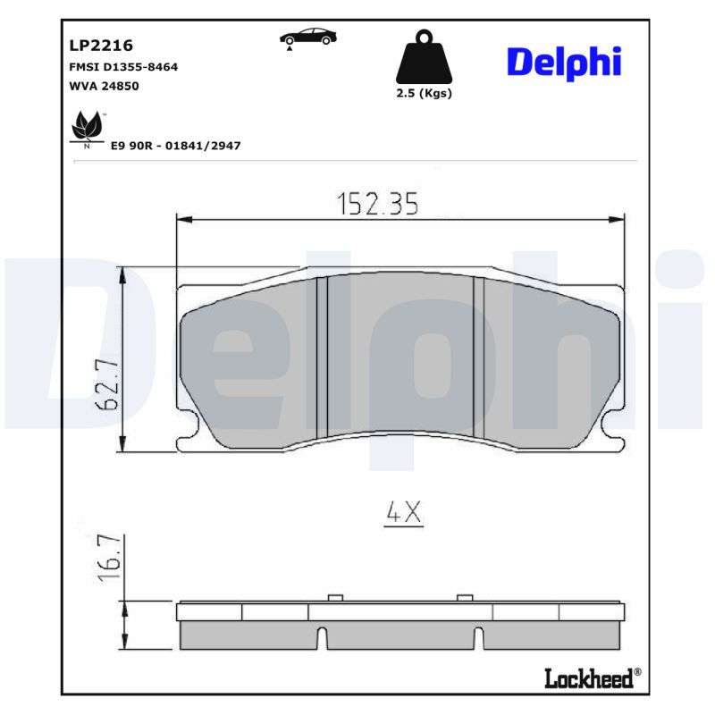 Delphi Diesel Remblokset LP2216