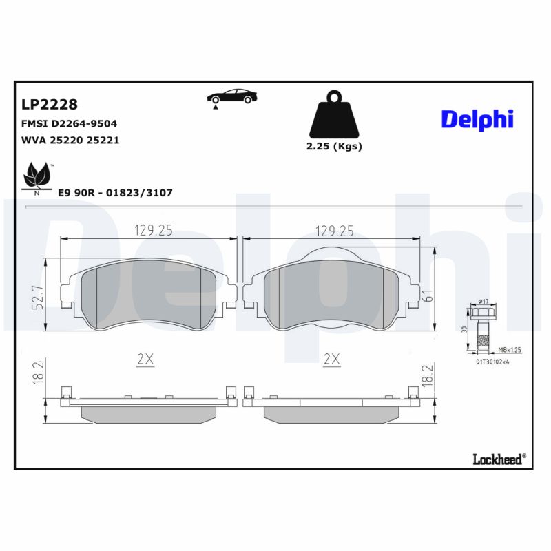 Delphi Diesel Remblokset LP2228