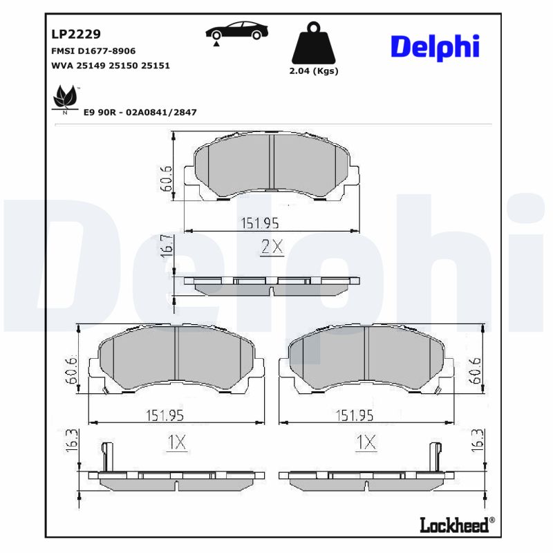 Delphi Diesel Remblokset LP2229