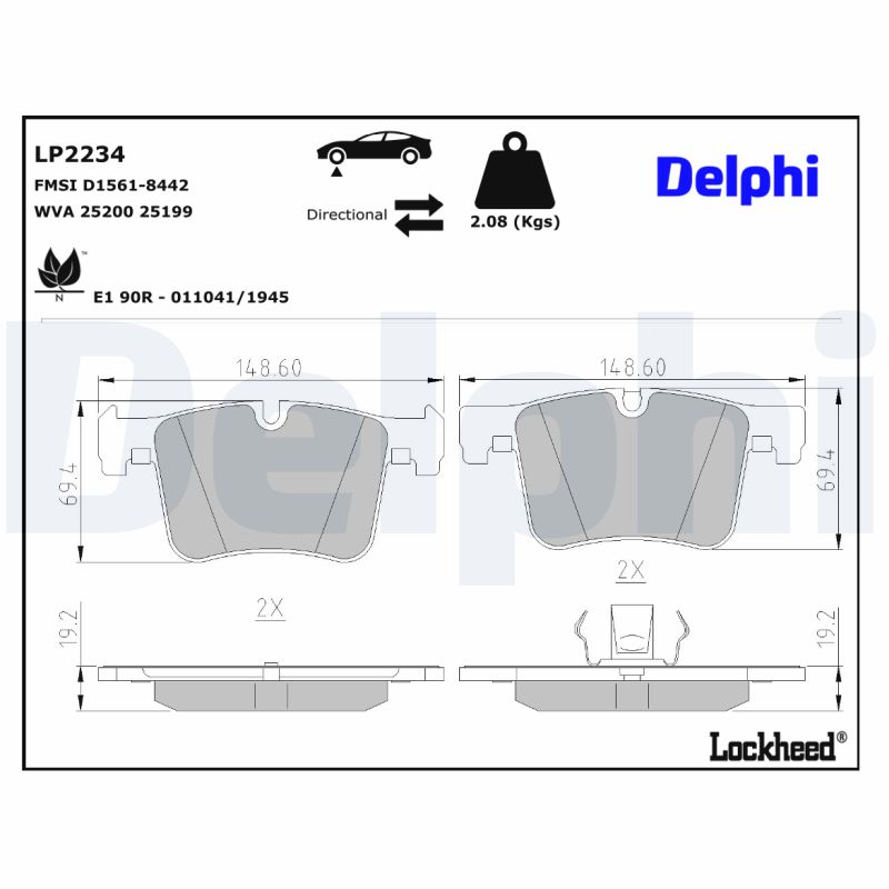Delphi Diesel Remblokset LP2234