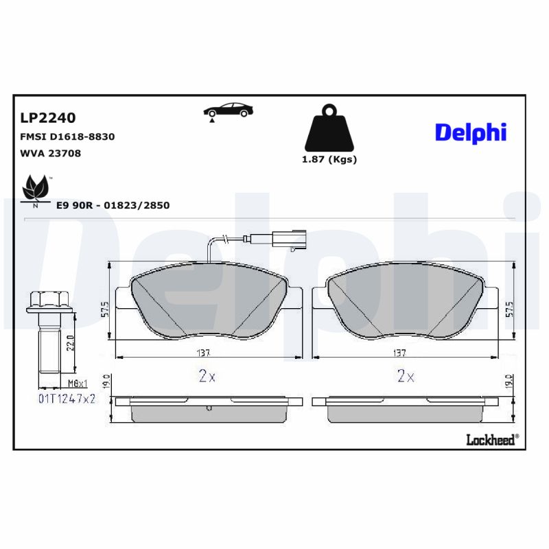 Delphi Diesel Remblokset LP2240