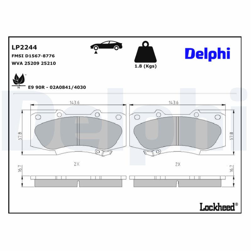 Delphi Diesel Remblokset LP2244