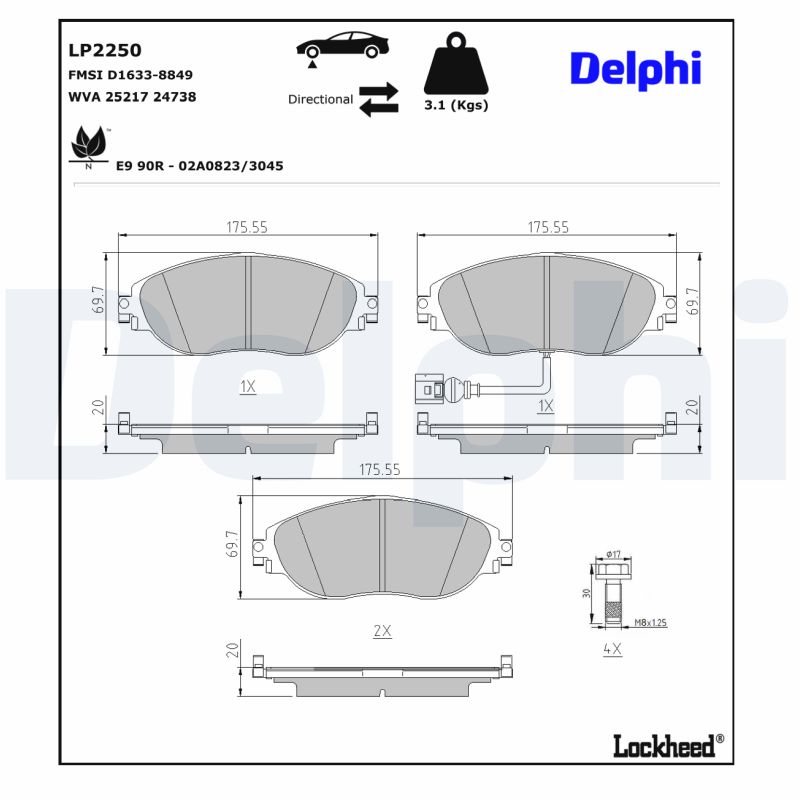 Delphi Diesel Remblokset LP2250