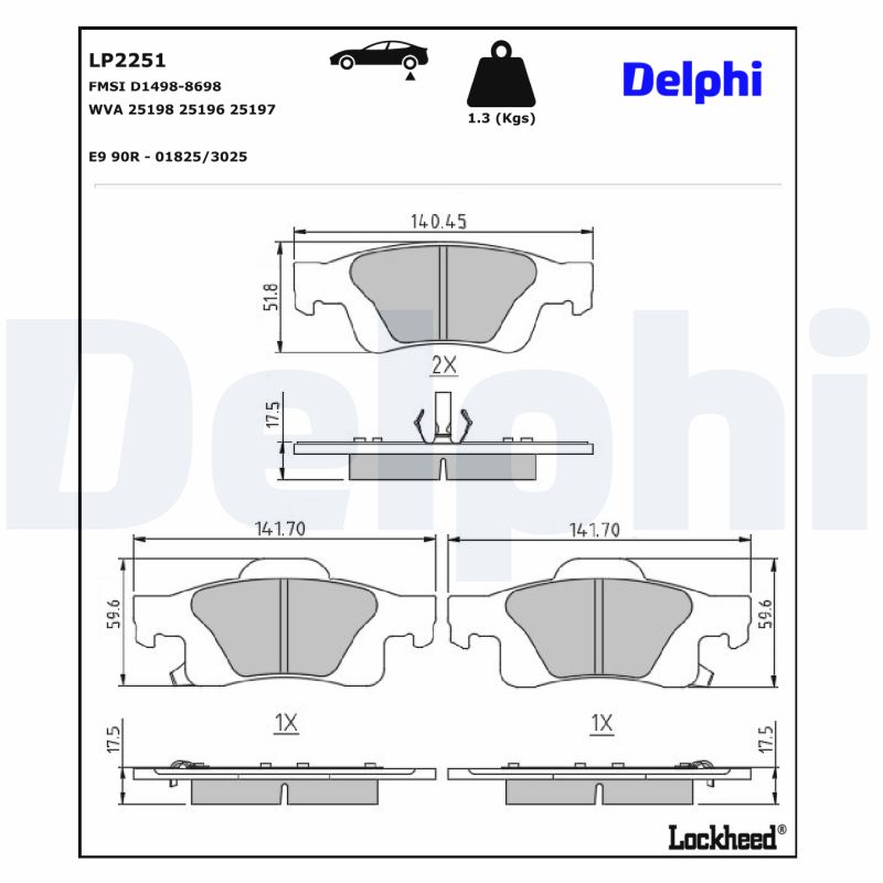 Remblokset Delphi Diesel LP2251