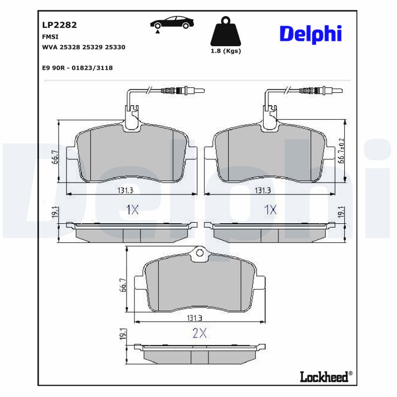 Delphi Diesel Remblokset LP2282