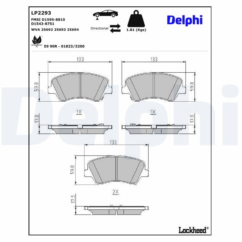 Delphi Diesel Remblokset LP2293