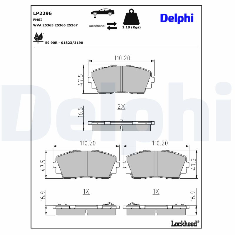 Delphi Diesel Remblokset LP2296