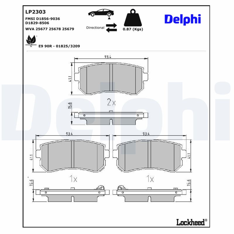 Delphi Diesel Remblokset LP2303