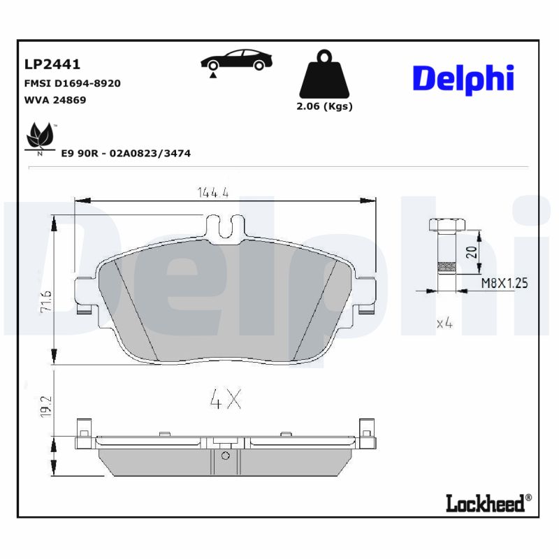 Delphi Diesel Remblokset LP2441