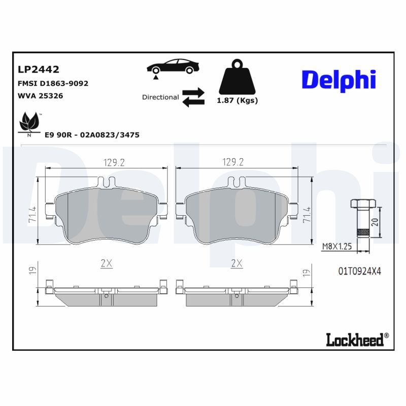 Delphi Diesel Remblokset LP2442