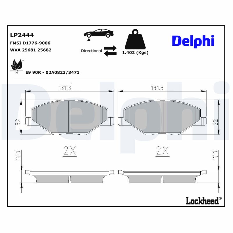 Delphi Diesel Remblokset LP2444