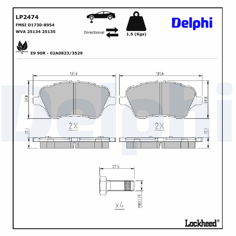 Delphi Diesel Remblokset LP2474