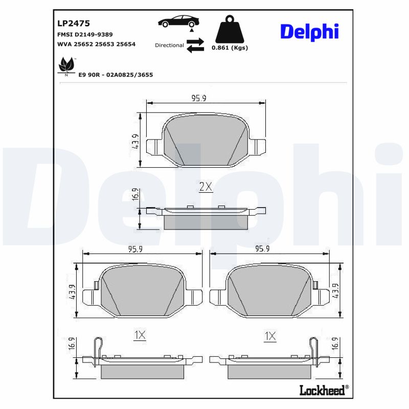 Delphi Diesel Remblokset LP2475