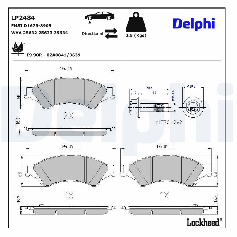 Delphi Diesel Remblokset LP2484
