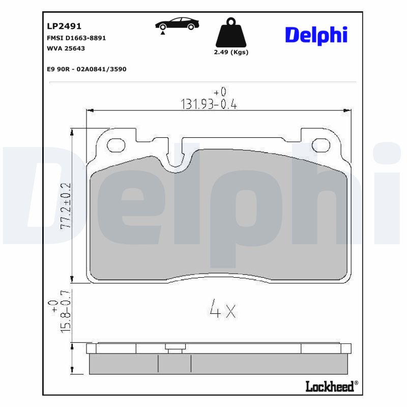 Delphi Diesel Remblokset LP2491
