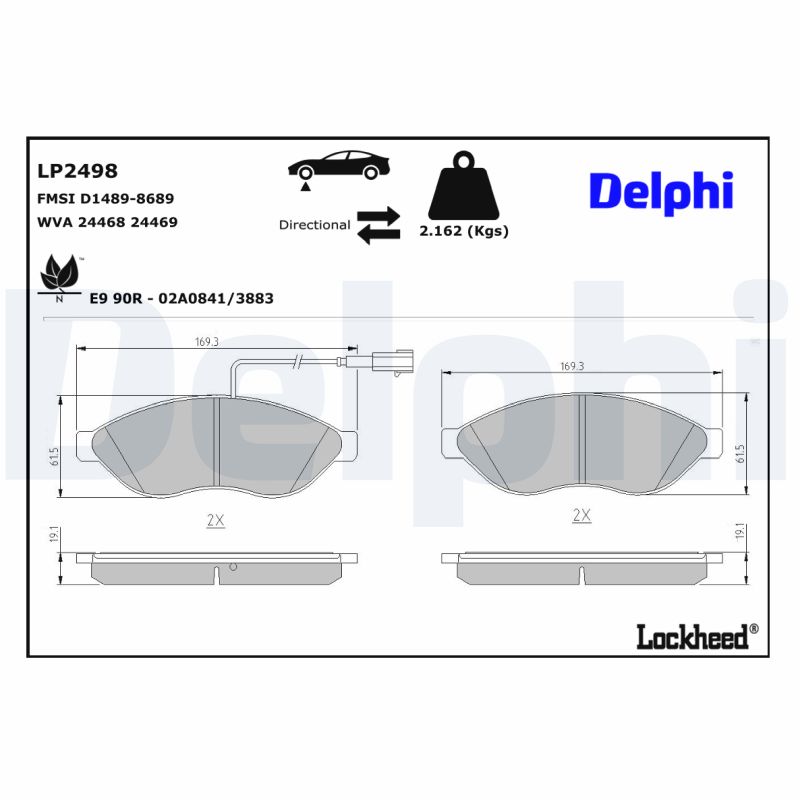 Delphi Diesel Remblokset LP2498