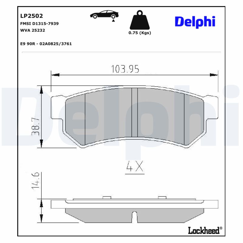 Delphi Diesel Remblokset LP2502