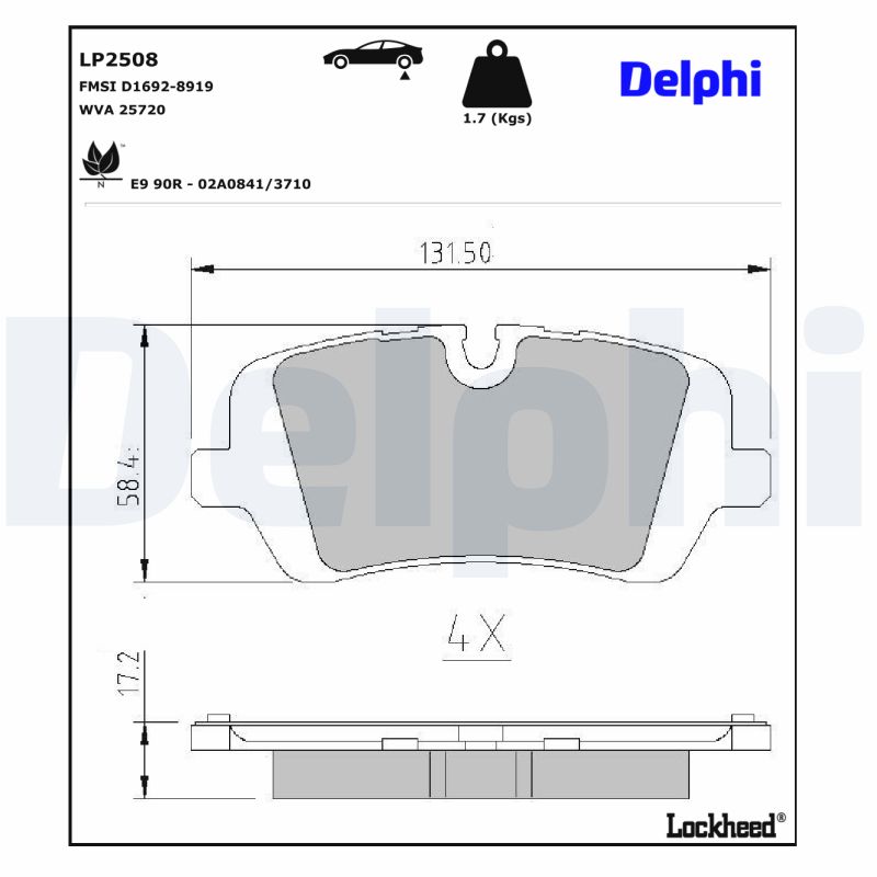Delphi Diesel Remblokset LP2508