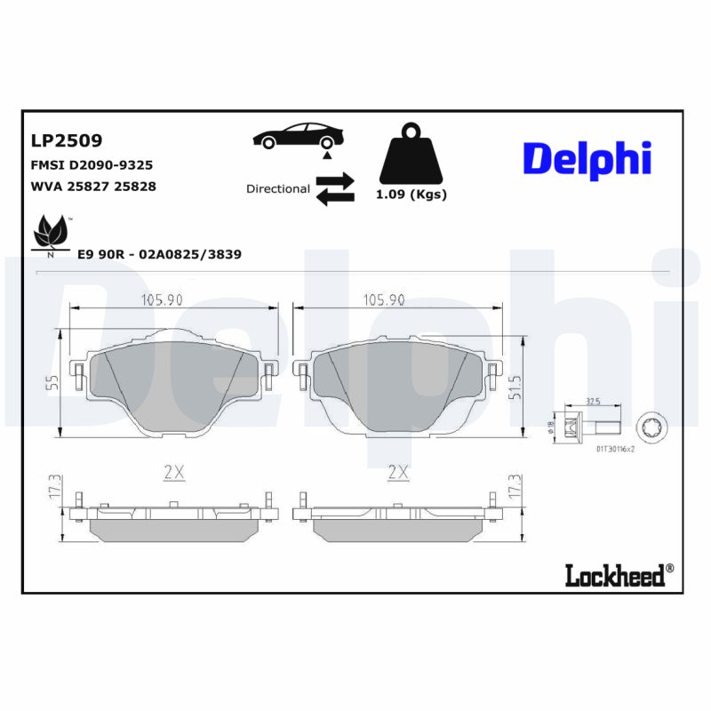 Delphi Diesel Remblokset LP2509