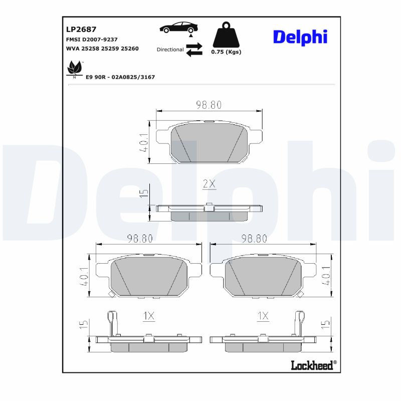 Delphi Diesel Remblokset LP2687