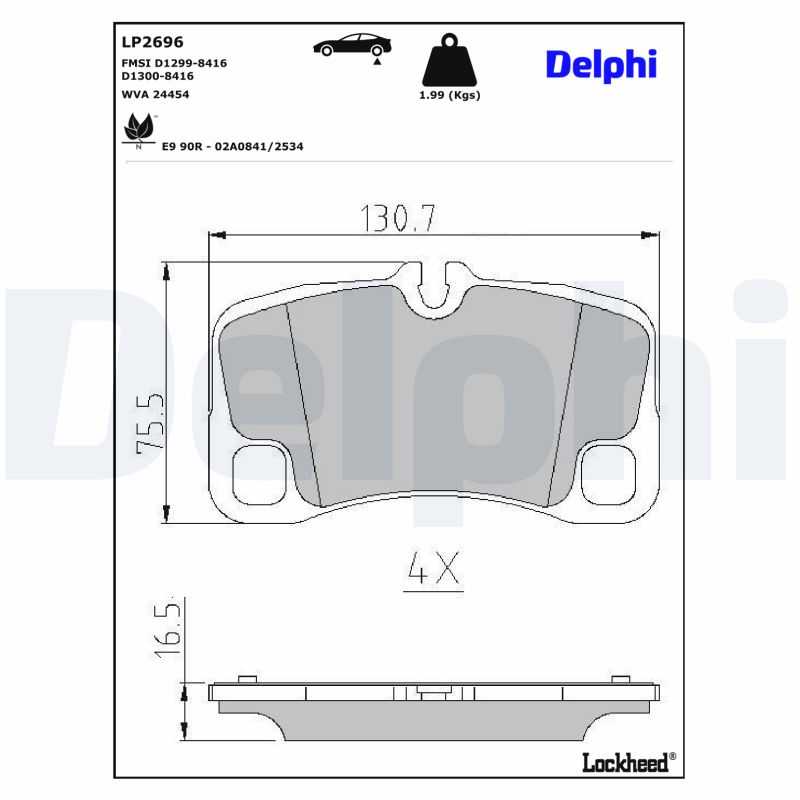 Delphi Diesel Remblokset LP2696
