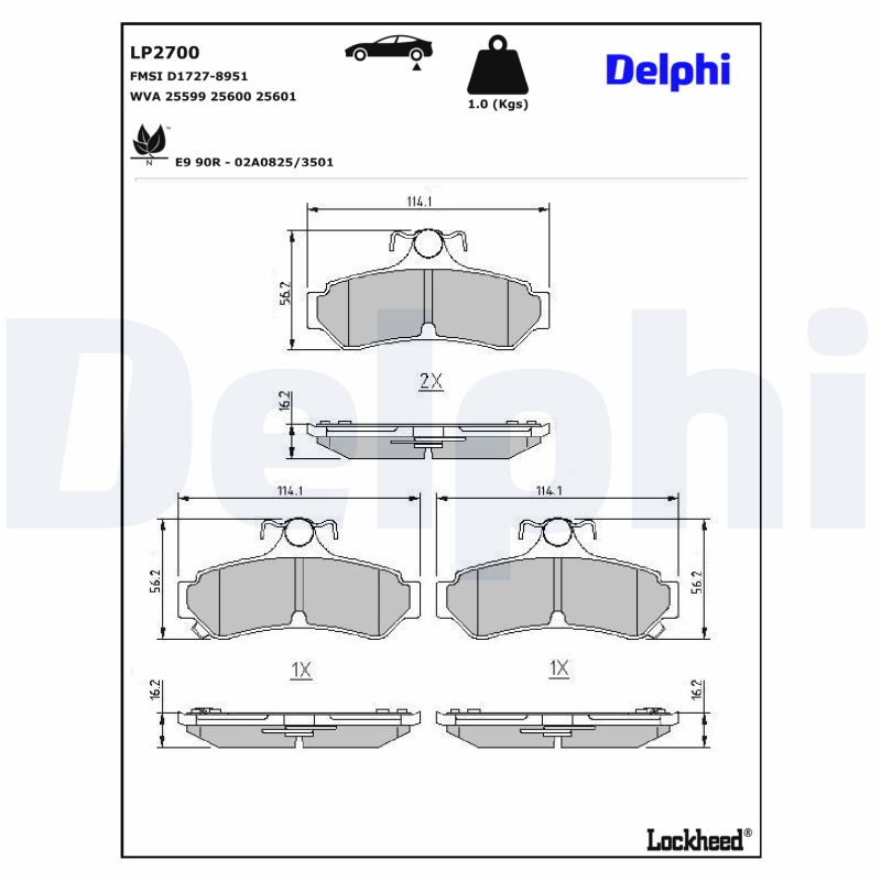 Delphi Diesel Remblokset LP2700