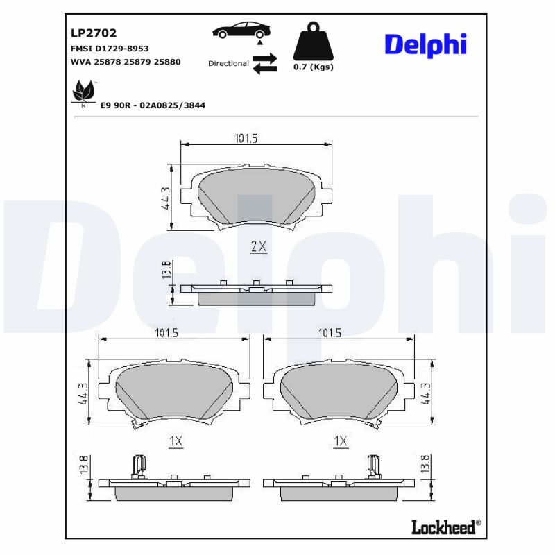 Delphi Diesel Remblokset LP2702