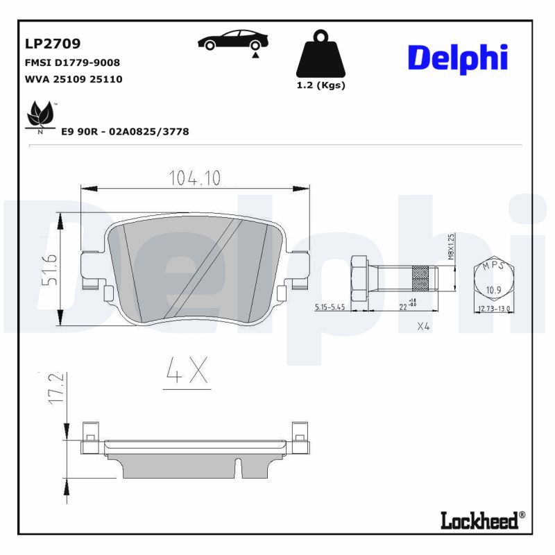 Delphi Diesel Remblokset LP2709