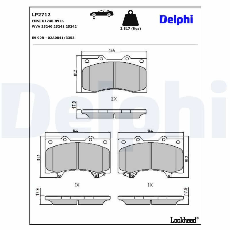 Delphi Diesel Remblokset LP2712