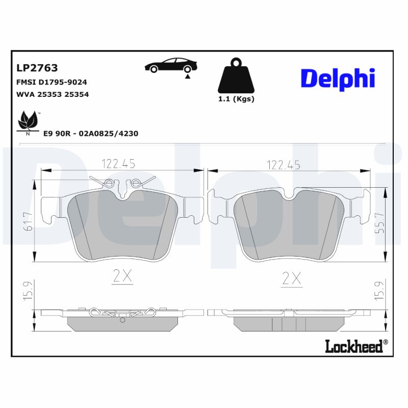 Delphi Diesel Remblokset LP2763