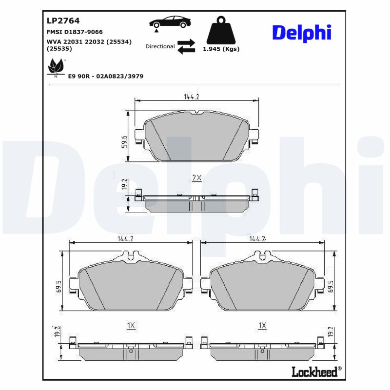 Delphi Diesel Remblokset LP2764