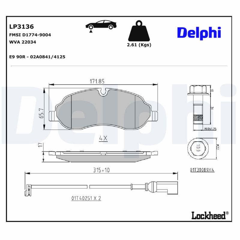 Delphi Diesel Remblokset LP3136