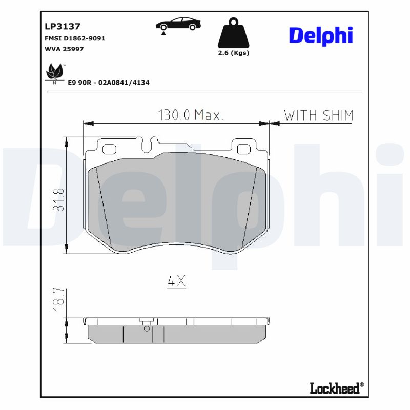 Delphi Diesel Remblokset LP3137