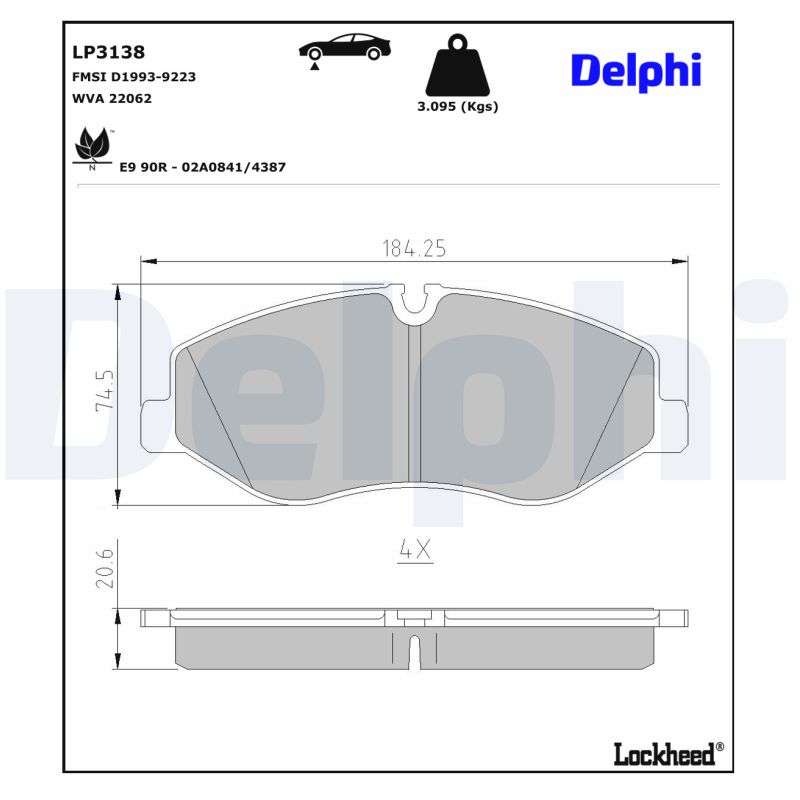 Delphi Diesel Remblokset LP3138