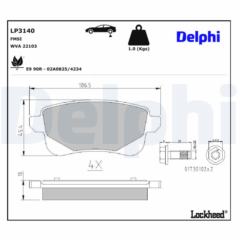 Delphi Diesel Remblokset LP3140