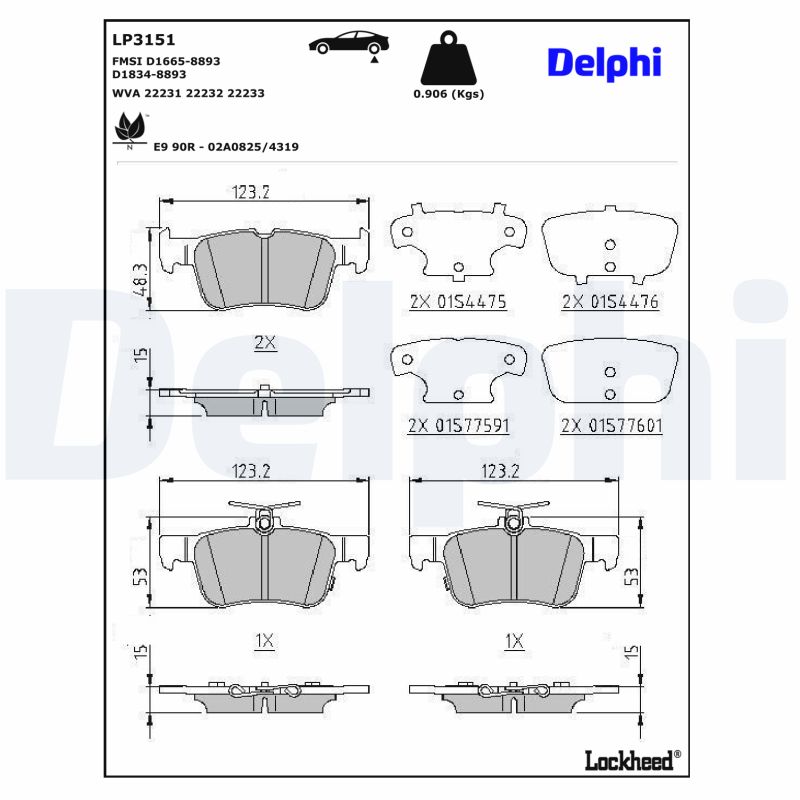 Delphi Diesel Remblokset LP3151