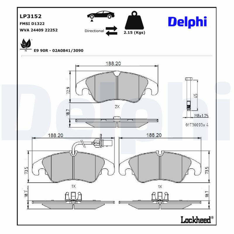 Delphi Diesel Remblokset LP3152