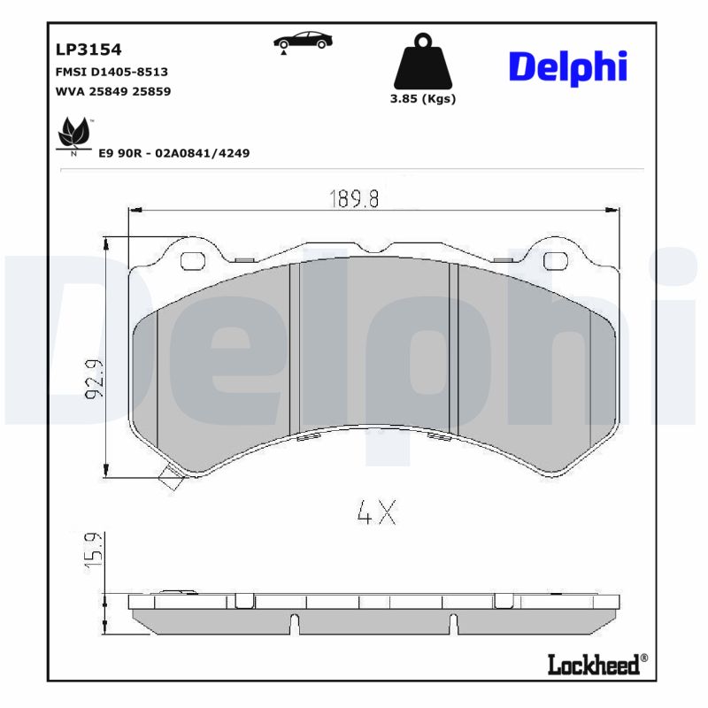 Delphi Diesel Remblokset LP3154