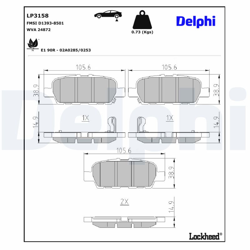 Delphi Diesel Remblokset LP3158