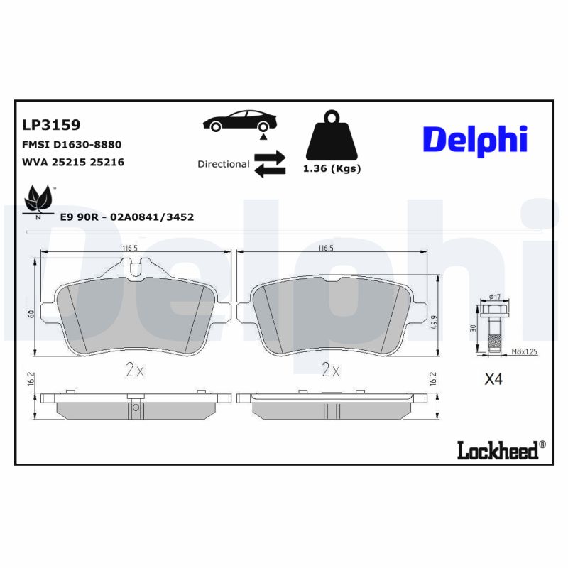 Delphi Diesel Remblokset LP3159