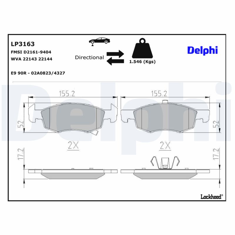Delphi Diesel Remblokset LP3163
