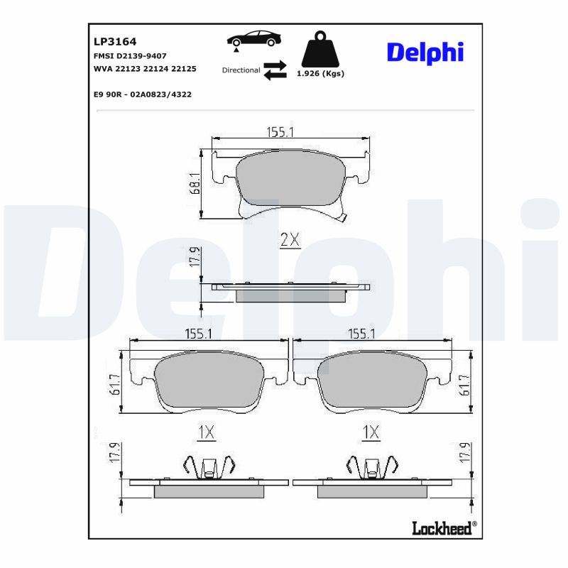 Delphi Diesel Remblokset LP3164